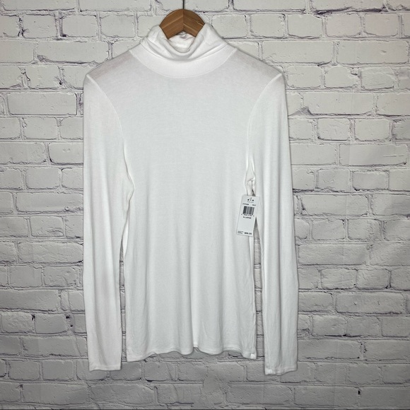 Three Dots Refined Rib Long Sleeve Turtleneck - Picture 2 of 9